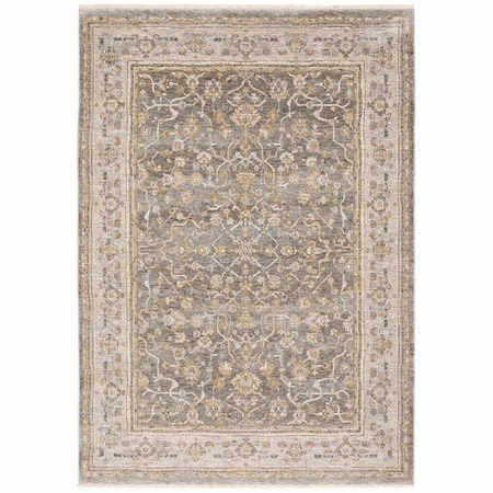 Homeroots 3 x 5 ft. Rectangle Machine Woven Oriental Indoor Area Rug Beige & Grey 388419